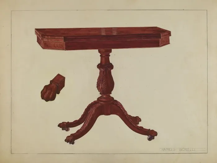 Framed Print : Card Table, 1935 / 1942. Creator: Francis Borelli Framed Print : Card Table, 1935 / 1942. Creator: Francis Borelli