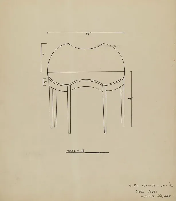 Framed Print : Card Table, 1935 / 1942. Creator: Henry Meyers Framed Print : Card Table, 1935 / 1942. Creator: Henry Meyers