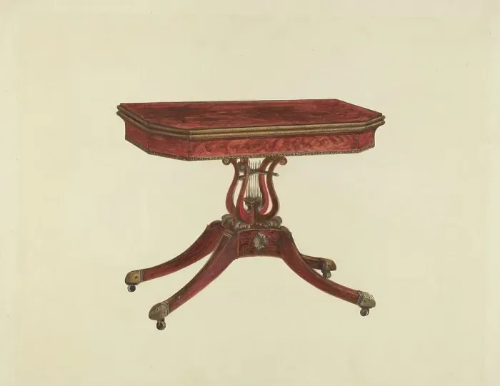 Framed Print : Card Table, 1936. Creator: Anna Aloisi Framed Print : Card Table, 1936. Creator: Anna Aloisi