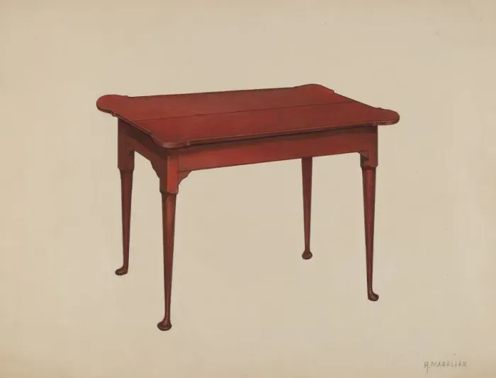 Framed Print : Card Table, 1937. Creator: Arsen Maralian Framed Print : Card Table, 1937. Creator: Arsen Maralian