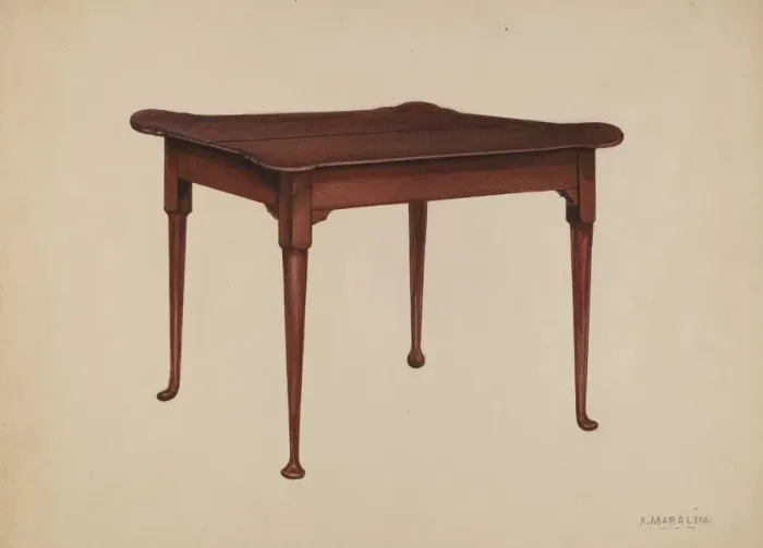 Framed Print : Card Table, 1937. Creator: Arsen Maralian Framed Print : Card Table, 1937. Creator: Arsen Maralian