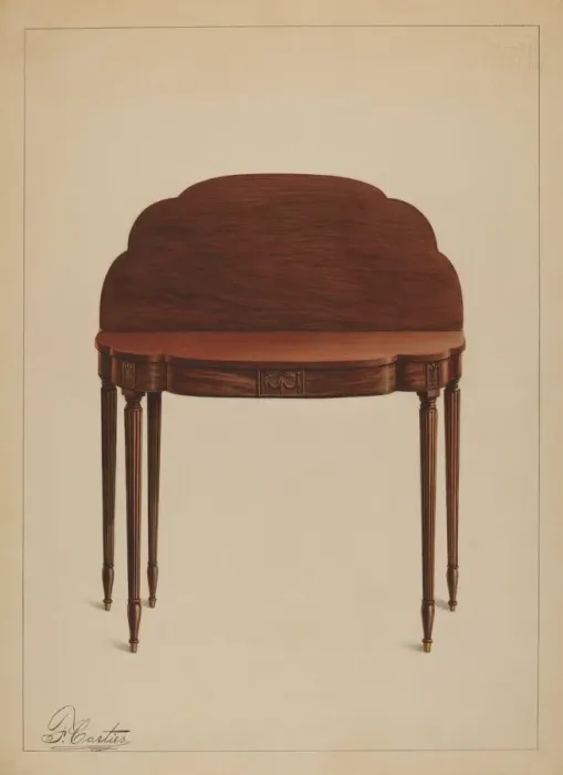Framed Print : Card Table, 1937. Creator: Ferdinand Cartier Framed Print : Card Table, 1937. Creator: Ferdinand Cartier
