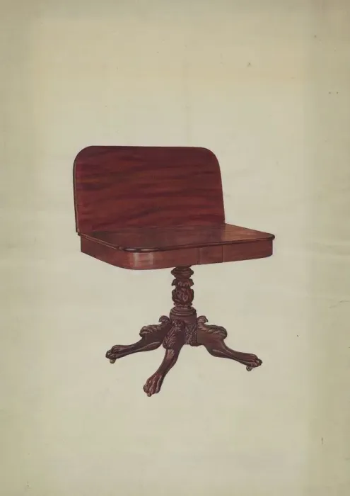 Framed Print : Card Table, 1939. Creator: Virginia Kennady Framed Print : Card Table, 1939. Creator: Virginia Kennady