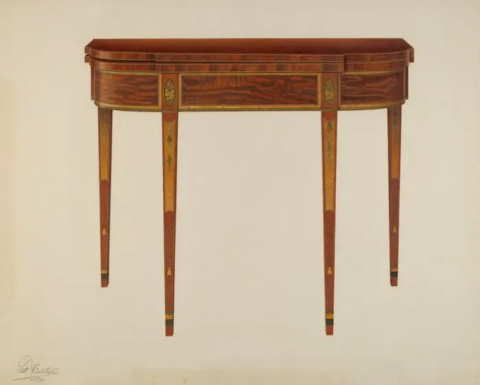 Framed Print : Card Table, 1940. Creator: Ferdinand Cartier Framed Print : Card Table, 1940. Creator: Ferdinand Cartier