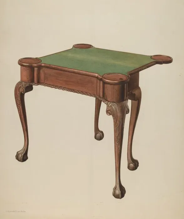 Framed Print : Card Table, 1940. Creator: M. Rosenshield-von-Paulin Framed Print : Card Table, 1940. Creator: M. Rosenshield-von-Paulin