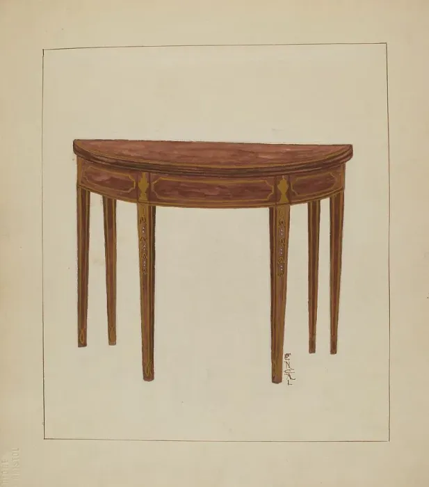 Framed Print : Card Table, c. 1936. Creator: Florence Neal Framed Print : Card Table, c. 1936. Creator: Florence Neal