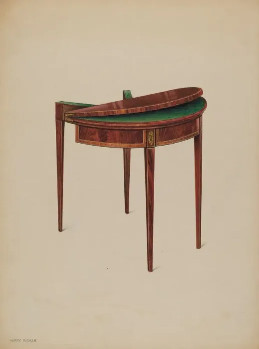 Framed Print : Card Table, c. 1937. Creator: Harry Eisman Framed Print : Card Table, c. 1937. Creator: Harry Eisman