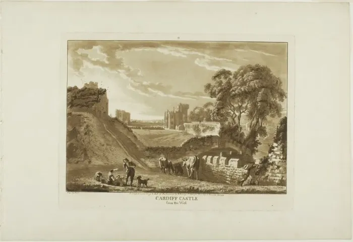 Framed Print : Cardiff Castle from the West, 1776. Creator: Paul Sandby Framed Print : Cardiff Castle from the West, 1776. Creator: Paul Sandby