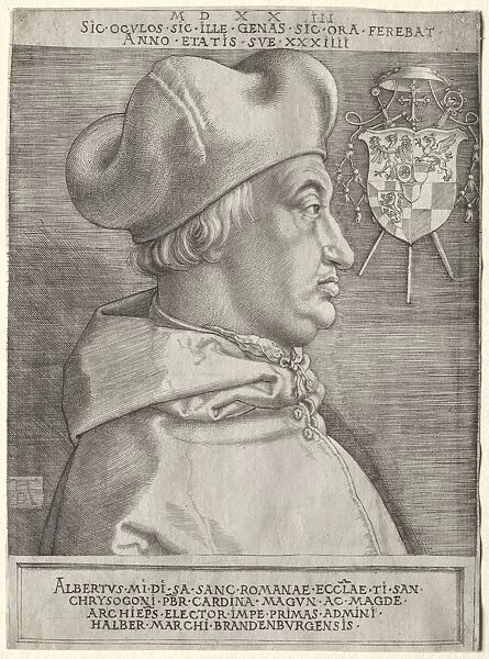 Cardinal Albrecht of Brandenburg - The Large Plate, 1523. Creator: Albrecht Dürer (German
