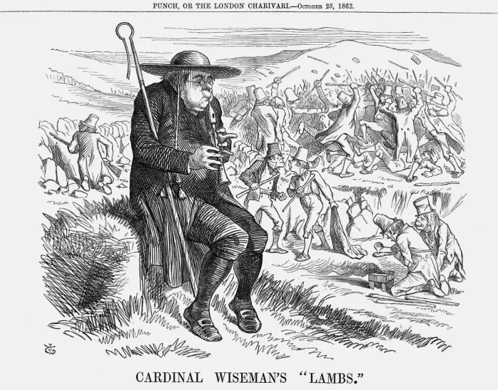 Framed Print : Cardinal Wisemans Lambs, 1862. Artist: John Tenniel Framed Print : Cardinal Wisemans Lambs, 1862. Artist: John Tenniel