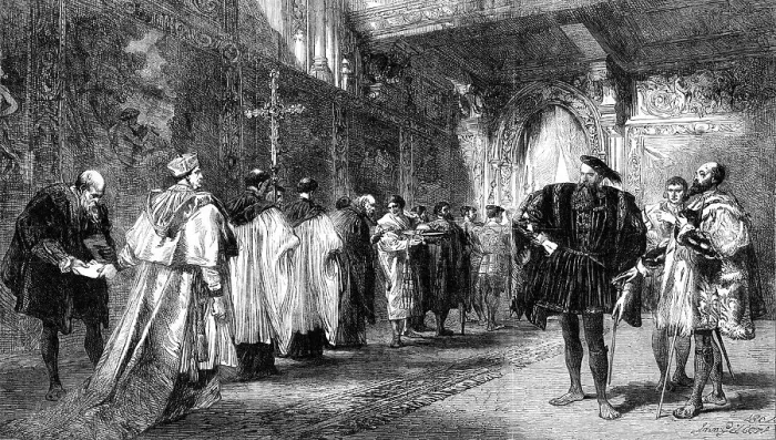 Framed Print : Cardinal Wolsey and the Duke of Buckingham, by John Gilbert, in the Gallery of the... 1862. Creator: Unknown. Cardinal Wolsey and the Duke of Buckingham, by John Gilbert, in the Gallery of the... 1862. Creator: Unknown Framed Print : Cardinal Wolsey and the Duke of Buckingham, by John Gilbert, in the Gallery of the... 1862. Creator: Unknown. Cardinal Wolsey and the Duke of Buckingham, by John Gilbert, in the Gallery of the... 1862. Creator: Unknown