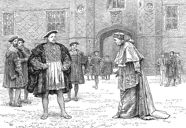 Cardinal Wolsey Surrendering Hampton Court Palace to King Henry VIII. 1528, 1890. Creator: Unknown