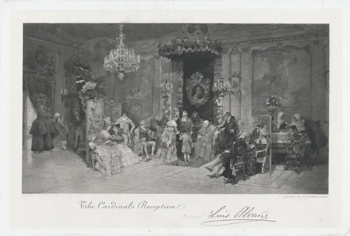 Framed Print : The cardinals reception, 1881. Creator: After Luis Alvarez Catalá Framed Print : The cardinals reception, 1881. Creator: After Luis Alvarez Catalá