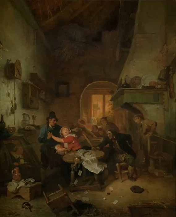 Framed Print : Cardplayers Quarreling. Creator: Ignatius van Regemorter Framed Print : Cardplayers Quarreling. Creator: Ignatius van Regemorter