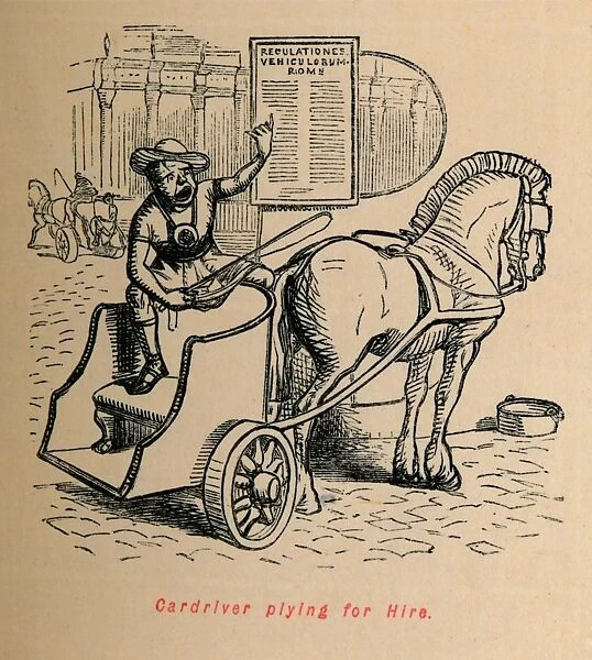 Cardriver plying for Hire, 1852. Artist: John Leech