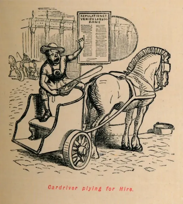 Framed Print : Cardriver plying for Hire, 1852. Artist: John Leech Framed Print : Cardriver plying for Hire, 1852. Artist: John Leech