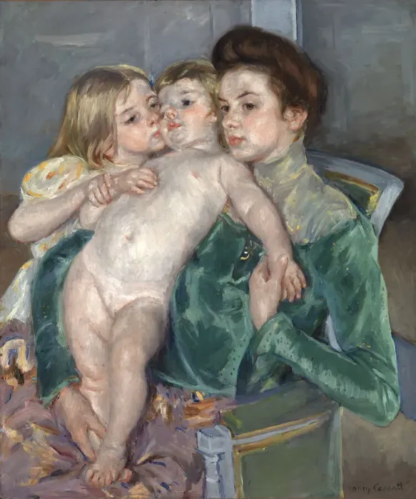 Framed Print : The Caress, 1902. Creator: Mary Cassatt