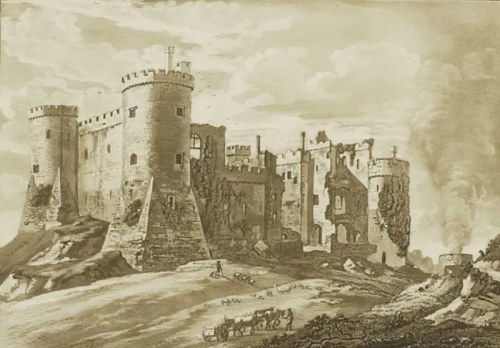 Framed Print : Carey Castle in Pembroke Shire, from Twelve Views in Aquatinta from Drawings taken Framed Print : Carey Castle in Pembroke Shire, from Twelve Views in Aquatinta from Drawings taken