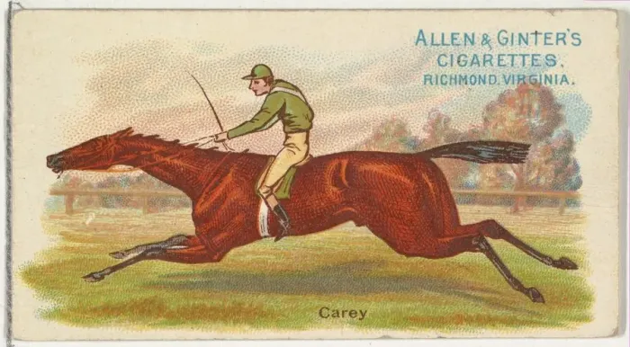 Framed Print : Carey, from The Worlds Racers series (N32) for Allen & Ginter Cigarettes, 1888 Framed Print : Carey, from The Worlds Racers series (N32) for Allen & Ginter Cigarettes, 1888