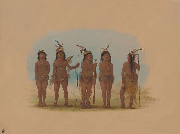 Five Caribbe Indians, 1854  /  1869. Creator: George Catlin