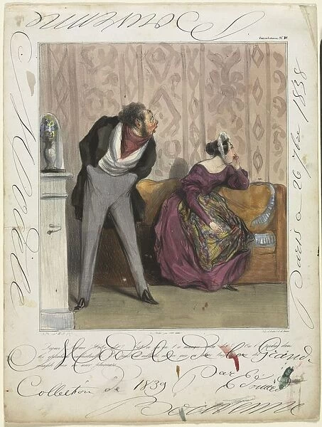 Caricaturana (plate 36): From What! From What! Your Dowry?... 1837. Creator: Honore Daumier