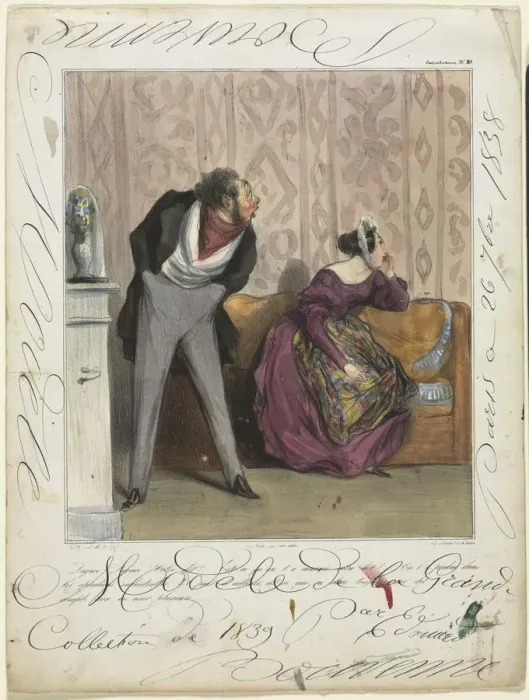 Framed Print : Caricaturana (plate 36): From What! From What! Your Dowry?... 1837. Creator: Honore Daumier Framed Print : Caricaturana (plate 36): From What! From What! Your Dowry?... 1837. Creator: Honore Daumier