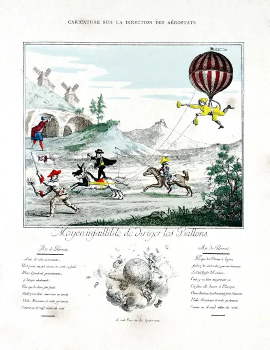 Framed Print : Caricature on the direction of the Aerostat, 1887. Artist: Gaston Tissandier Framed Print : Caricature on the direction of the Aerostat, 1887. Artist: Gaston Tissandier
