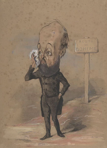 Caricature of Henri Mürger, 1849-61. Creator: Nadar