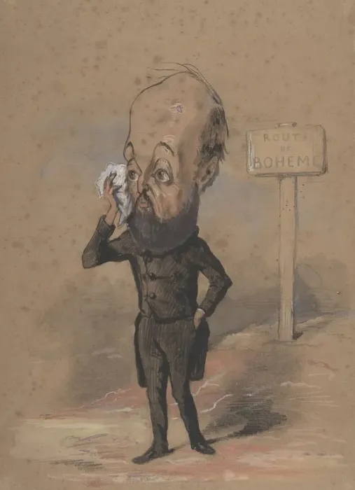 Framed Print : Caricature of Henri Mürger, 1849-61. Creator: Nadar Framed Print : Caricature of Henri Mürger, 1849-61. Creator: Nadar