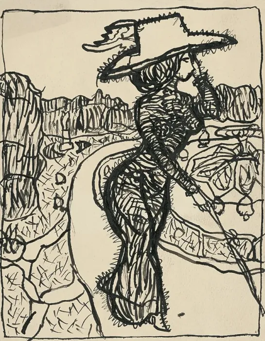 Framed Print : Caricature of a lady, 1908-1912. Creator: Konstantin Kovari-Kacmarik Framed Print : Caricature of a lady, 1908-1912. Creator: Konstantin Kovari-Kacmarik