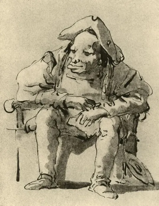 Framed Print : Caricature of a man seated, mid 18th century, (1928). Artist: Giovanni Battista Tiepolo Framed Print : Caricature of a man seated, mid 18th century, (1928). Artist: Giovanni Battista Tiepolo
