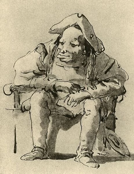 Caricature of a man seated, mid 18th century, (1928). Artist: Giovanni Battista Tiepolo