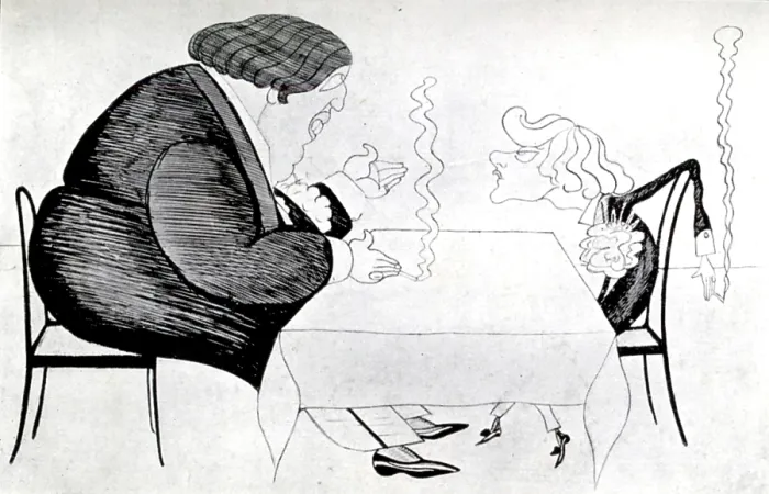 Framed Print : Caricature of Oscar Wilde and Lord Alfred Douglas, 1914. Creator: Unknown Framed Print : Caricature of Oscar Wilde and Lord Alfred Douglas, 1914. Creator: Unknown