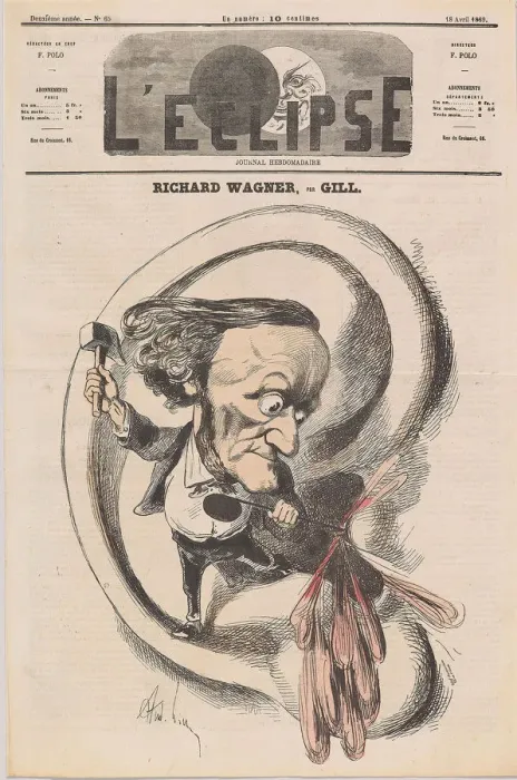 Framed Print : Caricature of Richard Wagner in L Eclipse, 1869 Framed Print : Caricature of Richard Wagner in L Eclipse, 1869
