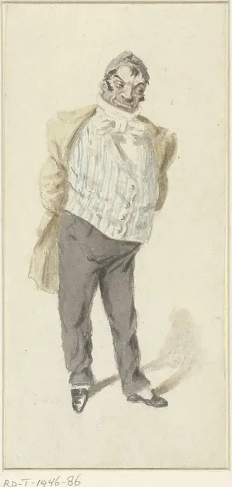 Framed Print : Caricature of a standing man, 1809-1877. Creator: Henry Bonaventure Monnier Framed Print : Caricature of a standing man, 1809-1877. Creator: Henry Bonaventure Monnier