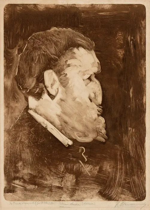 Framed Print : Caricature of William Gedney Bunce, 1883–84. Creator: Frank Duveneck Framed Print : Caricature of William Gedney Bunce, 1883–84. Creator: Frank Duveneck