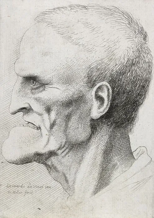 Framed Print : Caricatures and deformities after Leonardo. The old man with gaps between his teeth, c.1645. Creator: Wenceslaus Hollar Framed Print : Caricatures and deformities after Leonardo. The old man with gaps between his teeth, c.1645. Creator: Wenceslaus Hollar
