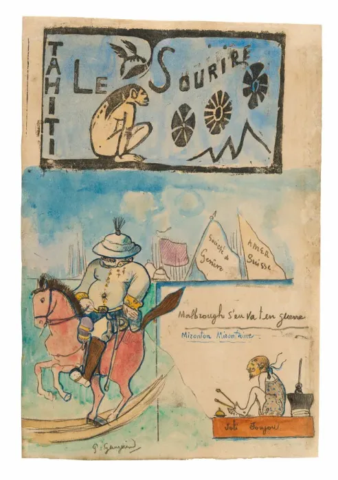 Framed Print : Caricatures of Gauguin and Governor Gallet, with headpiece from Le sourire, 1900 Framed Print : Caricatures of Gauguin and Governor Gallet, with headpiece from Le sourire, 1900