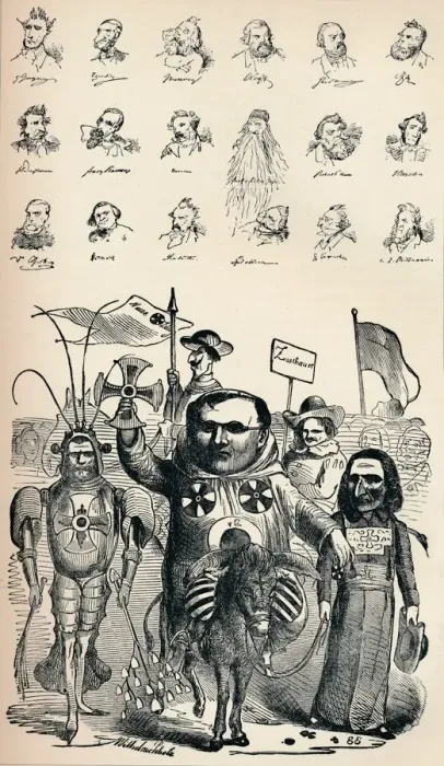 Framed Print : Caricatures of Members of the National Conference at Frankfort and of the Prussian Kreuz-Zeitung P Framed Print : Caricatures of Members of the National Conference at Frankfort and of the Prussian Kreuz-Zeitung P