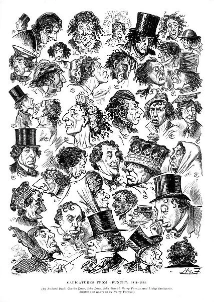 Caricatures from Punch, 1844-1882. Artist: Swain
