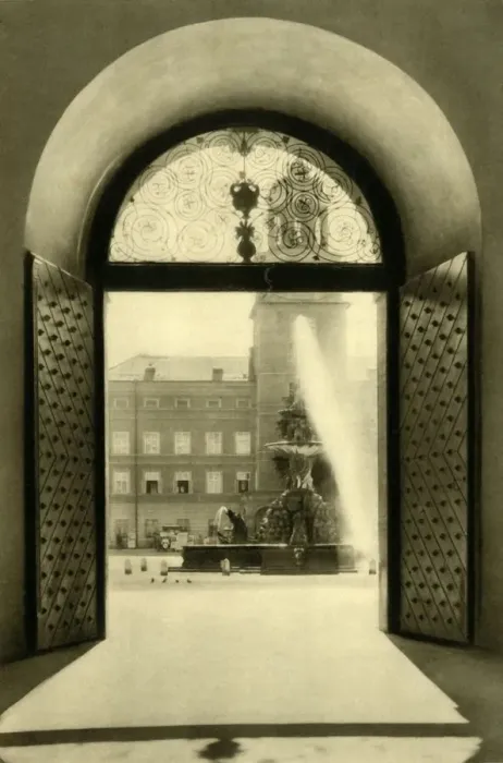 Framed Print : The Carillon Tower and Residence Fountain, Salzburg, Austria, c1935. Creator: Unknown Framed Print : The Carillon Tower and Residence Fountain, Salzburg, Austria, c1935. Creator: Unknown