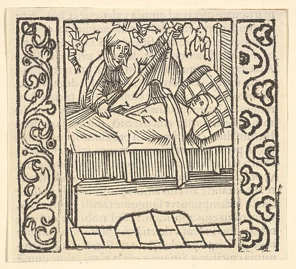 Caring for the Dead, illustration from Speculum Passionis, 1507, 1507