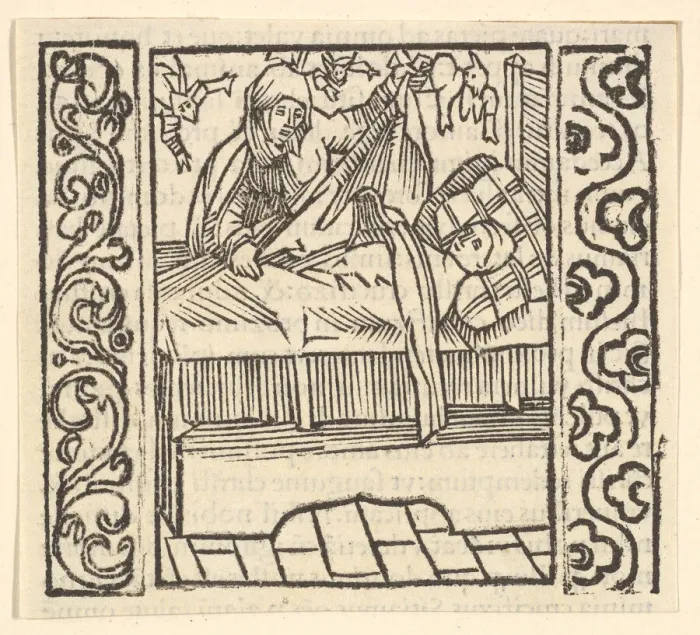 Framed Print : Caring for the Dead, illustration from Speculum Passionis, 1507, 1507 Framed Print : Caring for the Dead, illustration from Speculum Passionis, 1507, 1507
