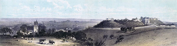 Carisbrooke Castle and village, Isle of Wight, 19th century