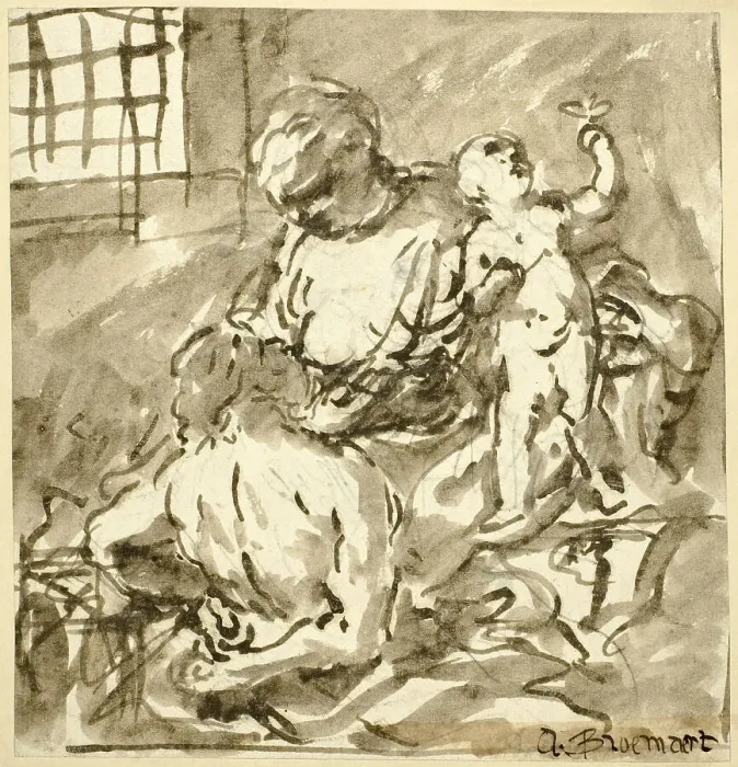Framed Print : Caritas Romana, n.d. Creator: Abraham Bloemaert Framed Print : Caritas Romana, n.d. Creator: Abraham Bloemaert
