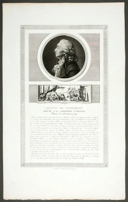 Framed Print : Caritat de Condorcet, Deputy at the National Convention, from Tableaux historiques de... 1798-1804. Creator: Charles Francois Gabriel Levachez Framed Print : Caritat de Condorcet, Deputy at the National Convention, from Tableaux historiques de... 1798-1804. Creator: Charles Francois Gabriel Levachez