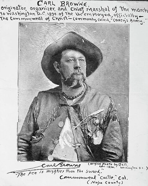 Carl Browne, Organizer of Coxey's Army, 1894, (1913). Creator: Harris & Ewing. Carl Browne, Organizer of Coxey's Army, 1894, (1913). Creator: Harris & Ewing