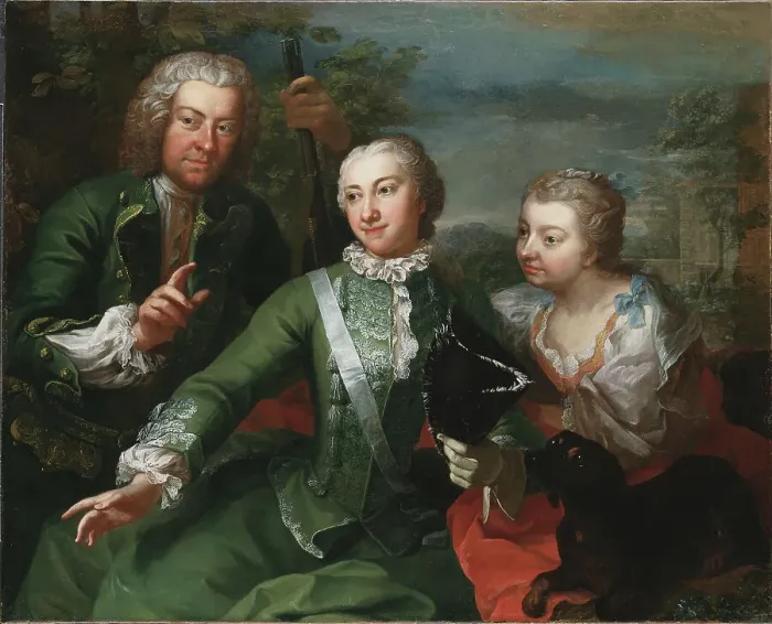 Framed Print : Carl Gustaf Tessin, Ulla Sparre af Sundby and Brita Stina Sparre, 1736. Creator: Martin van Meytens Framed Print : Carl Gustaf Tessin, Ulla Sparre af Sundby and Brita Stina Sparre, 1736. Creator: Martin van Meytens