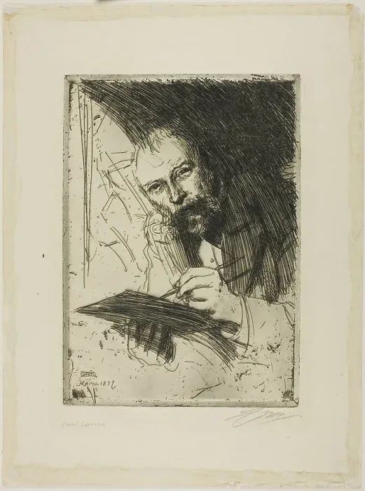 Framed Print : Carl Larsson, 1897. Creator: Anders Leonard Zorn Framed Print : Carl Larsson, 1897. Creator: Anders Leonard Zorn