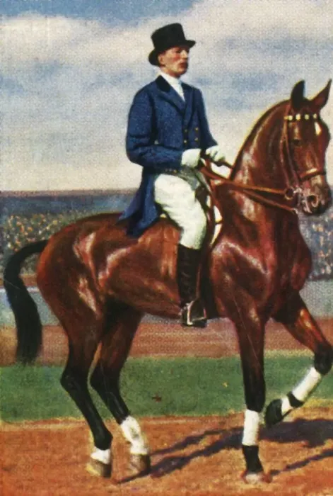 Framed Print : Carl von Langen of Germany on his horse Draufganger, 1928. Creator: Unknown